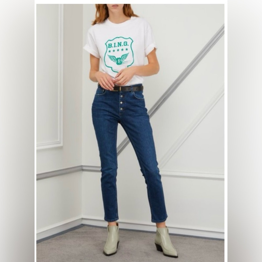 Anine Bing Button Fly Skinny Denim Jeans Medium Wash Size 26